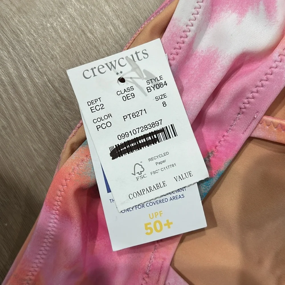 NWT J.Crew Crewcuts tie-dye bow bikini top